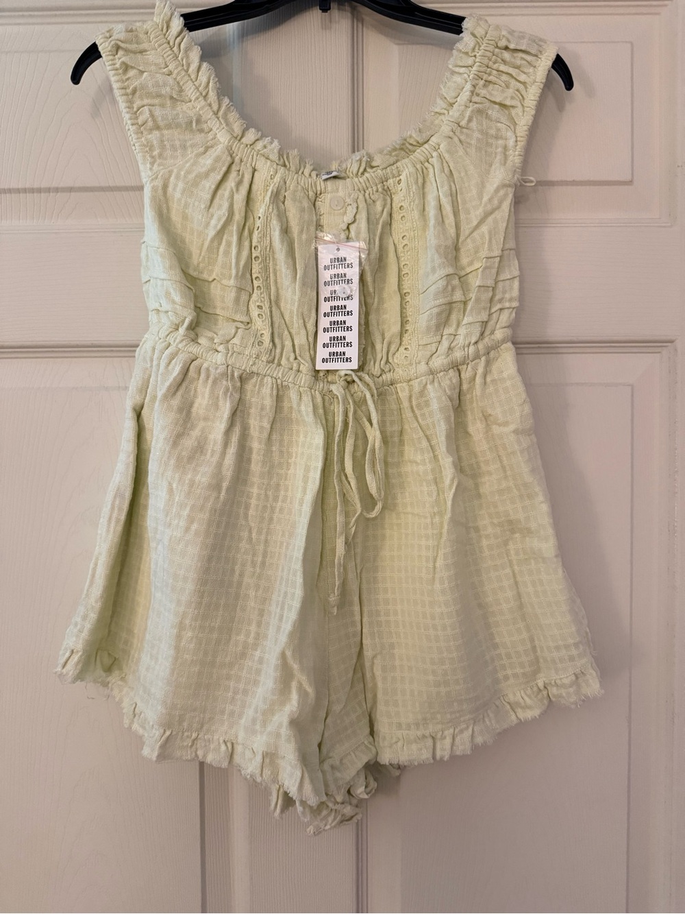 NWT Urban Outfitters Light Green Ruffle Romper | Size Small | Cottagecore